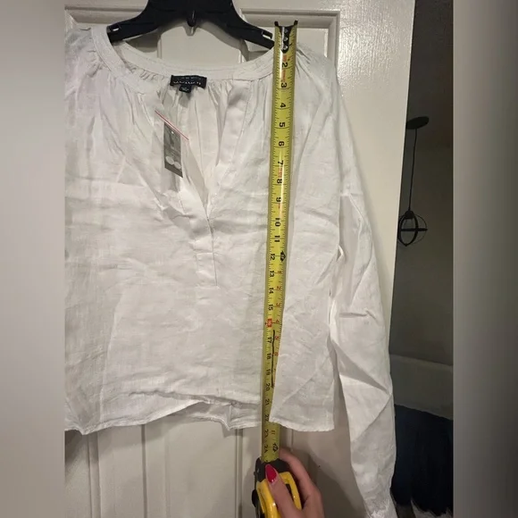 NWT J Crew Cabana Top Linen Shirt Breathable Date Vacation  CI542 White Small - Picture 10 of 11